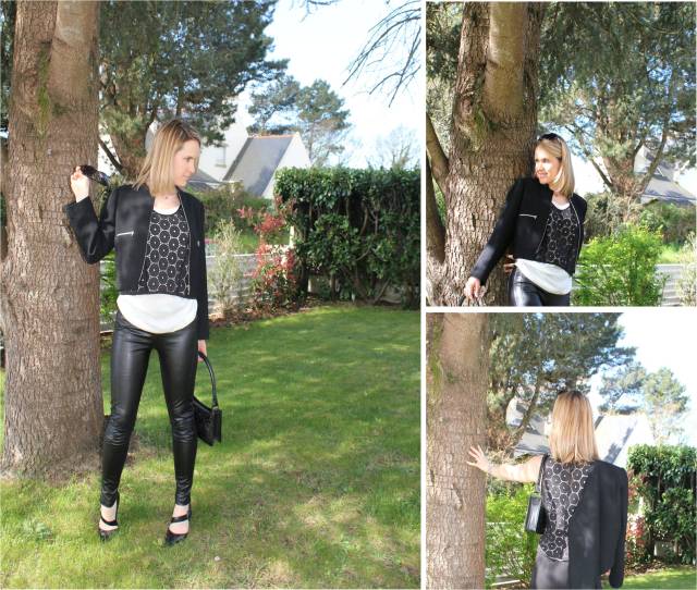 Black & white with leather & broderies anglaises trio 1